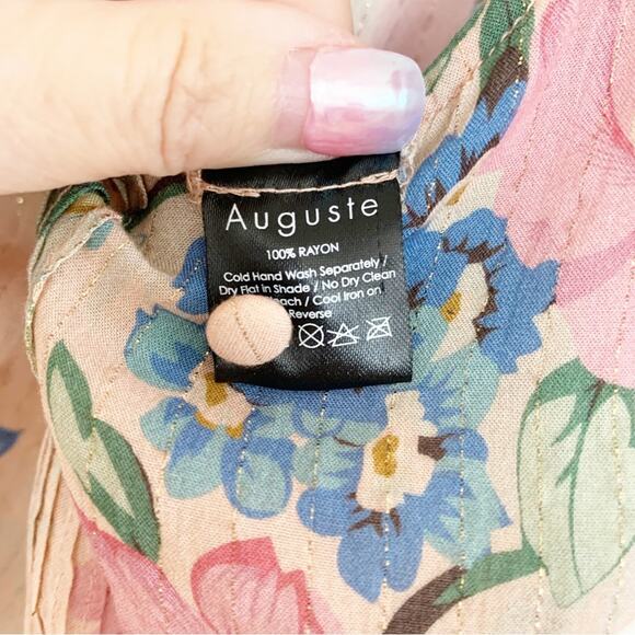 REVOLVE Auguste The Label Blush Delilah Bloom Pintuck Jumpsuit Size 2 - Picture 7 of 8